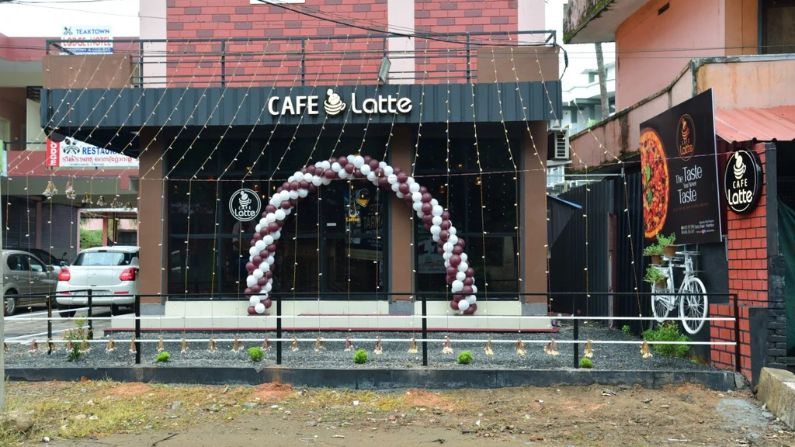 Front view of Cafe Latte, a modern café among the restaurants in Nilambur.