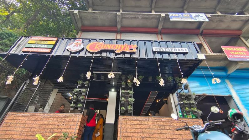 restuarent in idukki showing the inviting exterior of Crunchy’s Restaurant Cheruthony