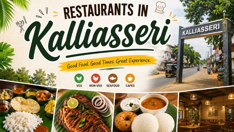 Restaurants in Kalliasseri offering Kerala meals, seafood, and South Indian cuisine